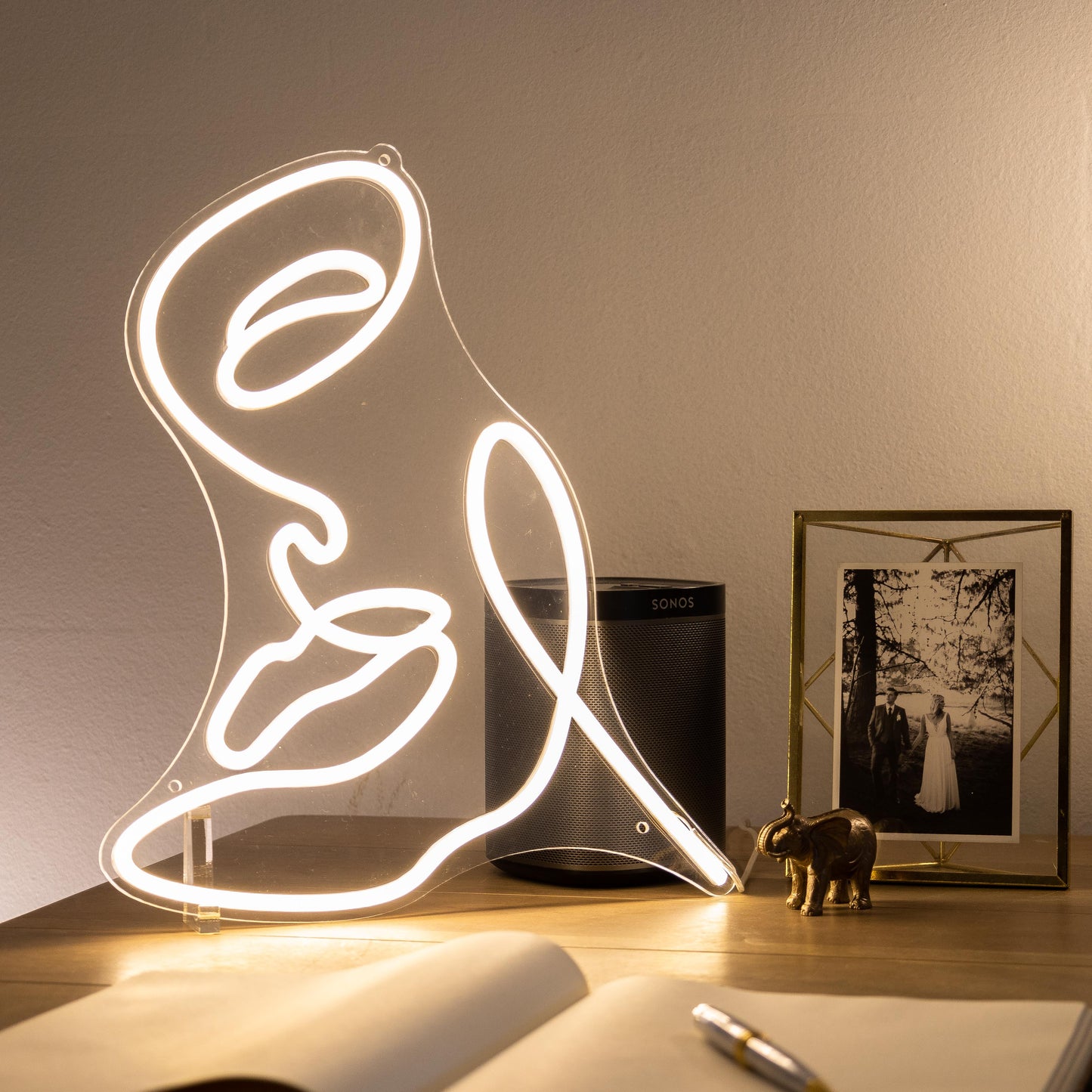 Elegant Line Art - LED Mini Glow Sign