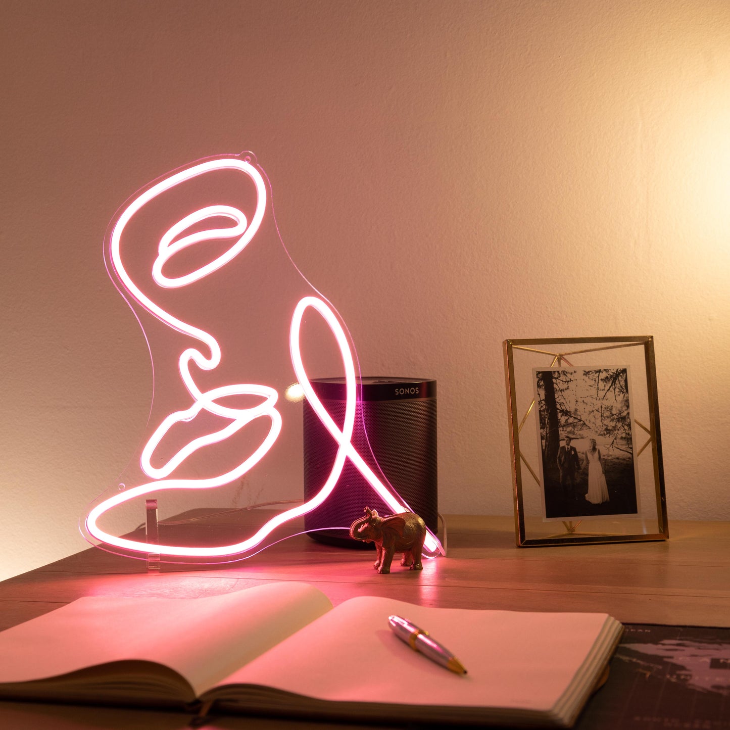 Elegant Line Art - LED Mini Glow Sign